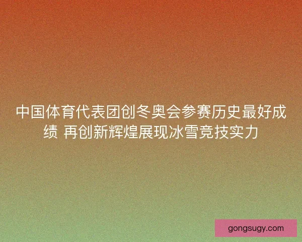 中国体育代表团创冬奥会参赛历史最好成绩 再创新辉煌展现冰雪竞技实力